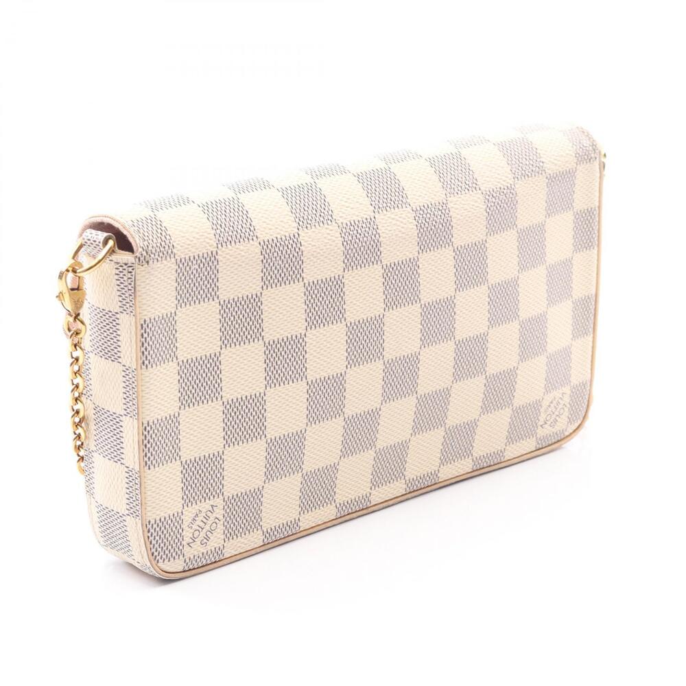 Louis Vuitton Azur White Canvas Damier Felicie Shoulder Bag